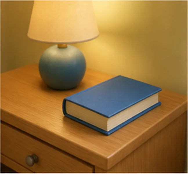 next to the lamp