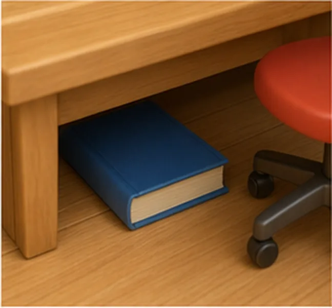 the book under the desk