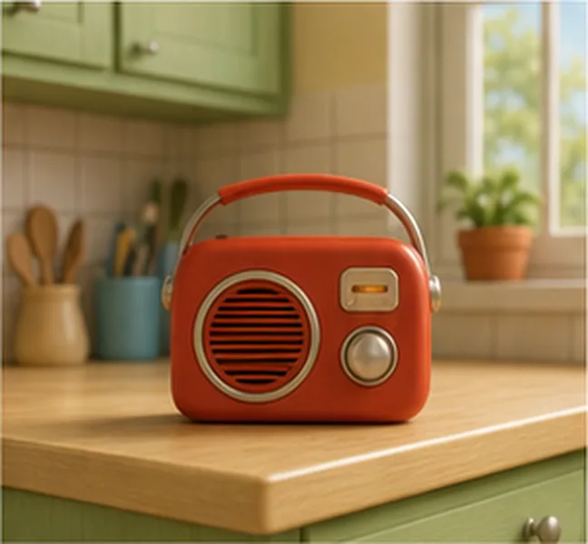 the radio in the kitchen