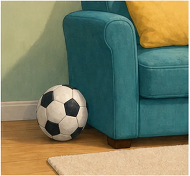 next to the sofa