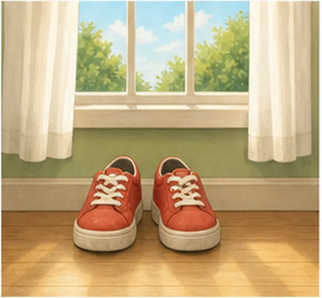 the shoes under the window
