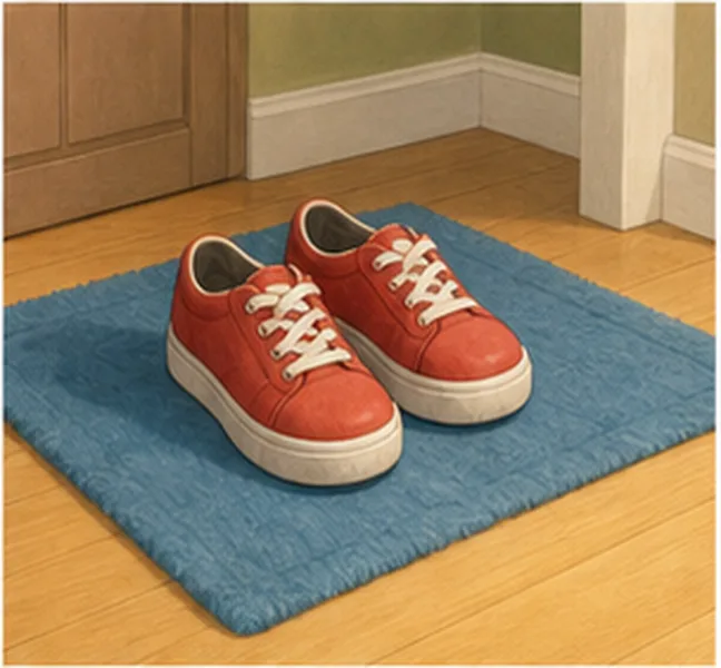 the shoes on the mat