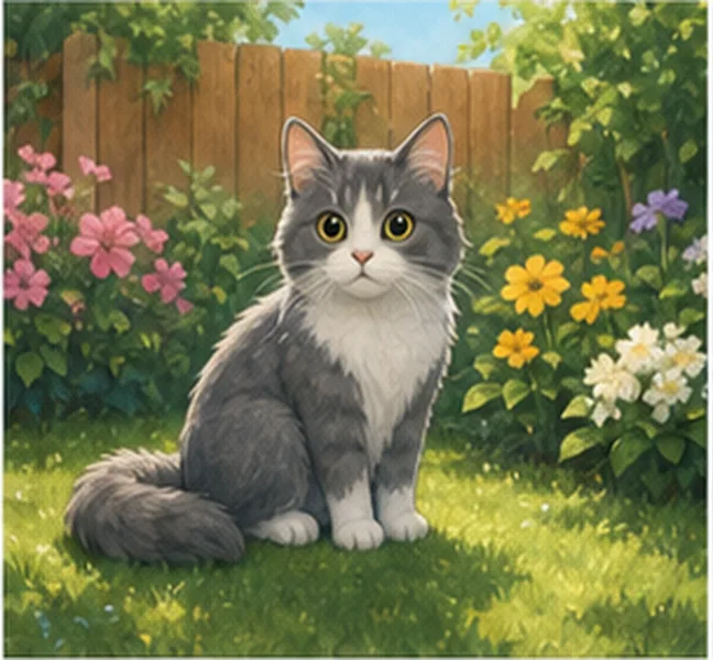 the cat in the garden