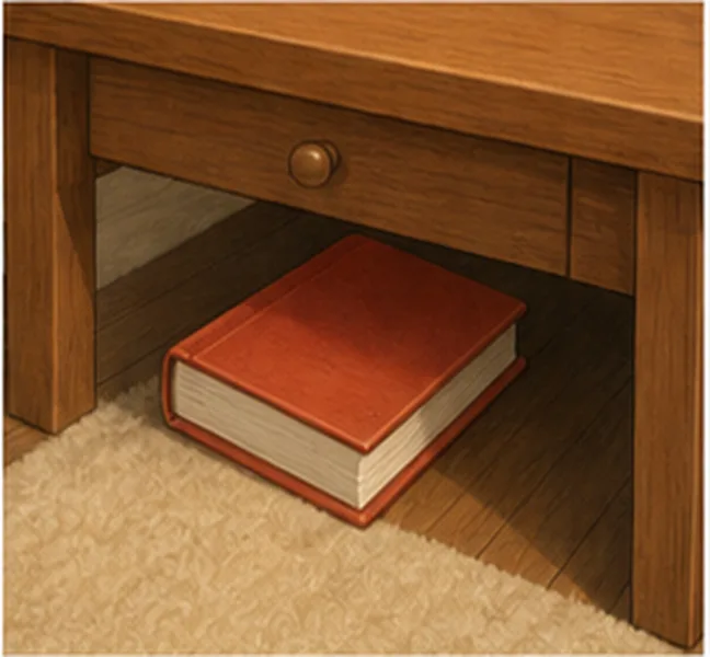 the book under the desk