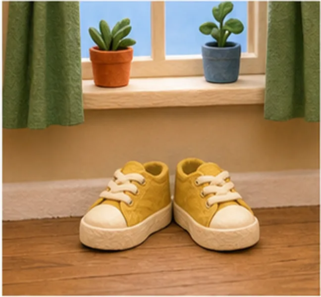the shoes under the window