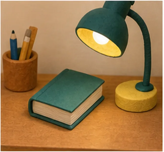 next to the lamp