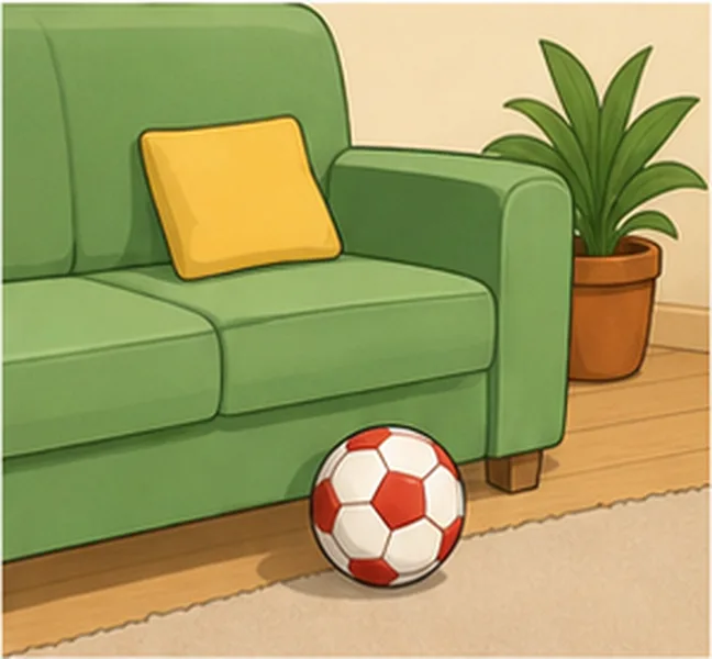 next to the sofa