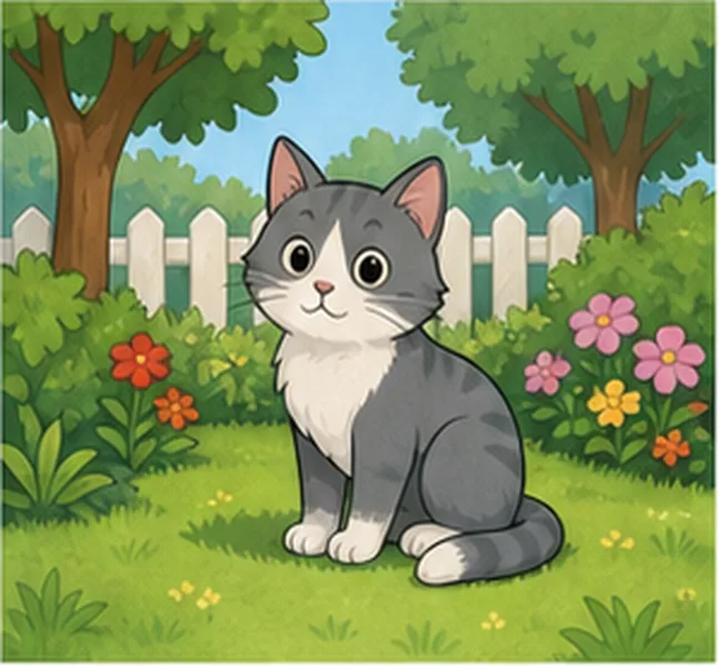 the cat in the garden
