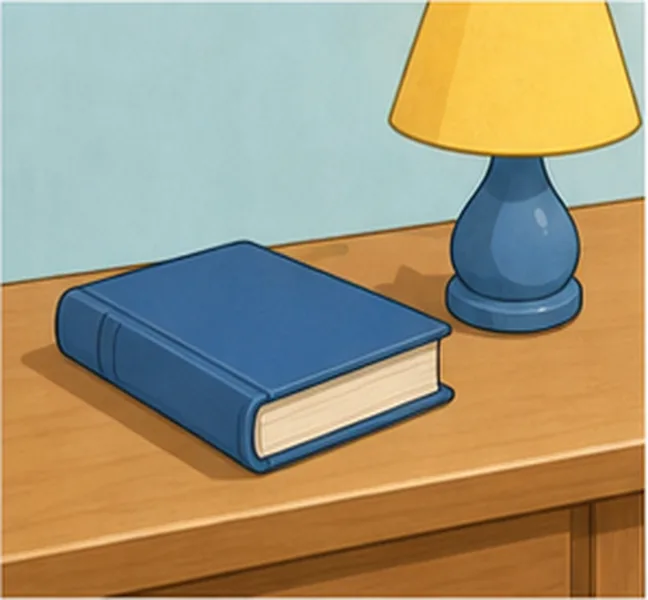 next to the lamp
