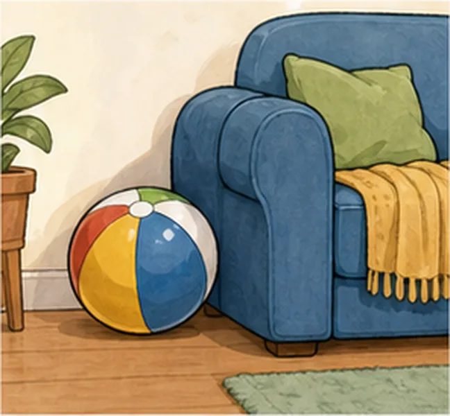 next to the sofa
