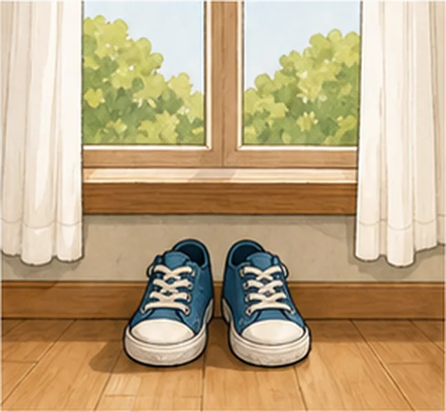 the shoes under the window