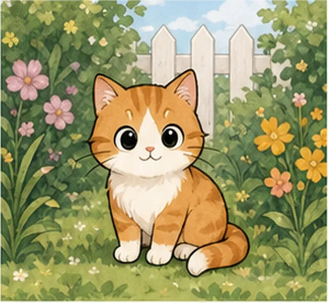 the cat in the garden