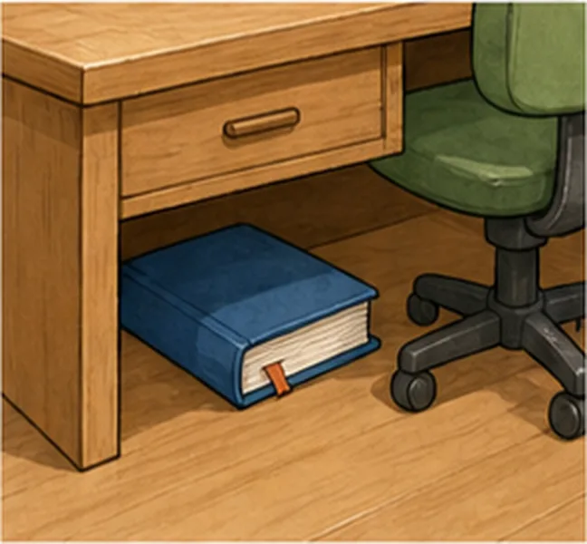 the book under the desk