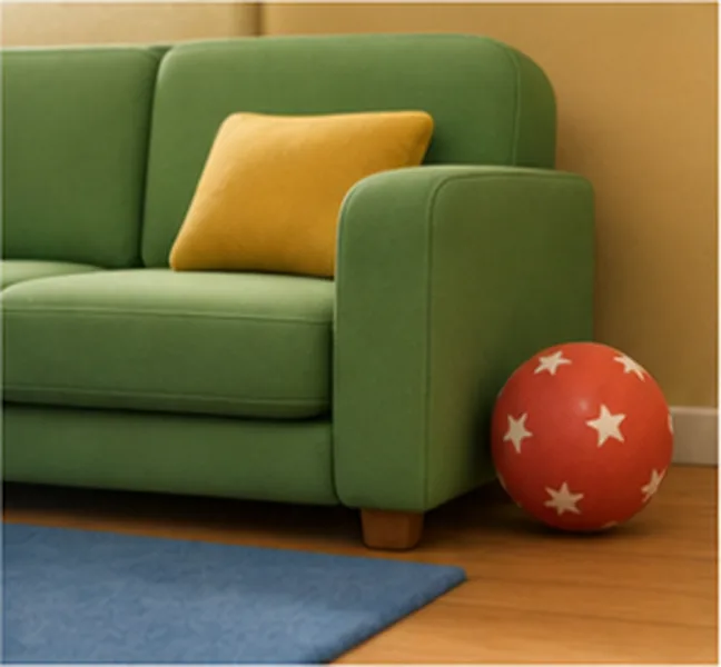 next to the sofa