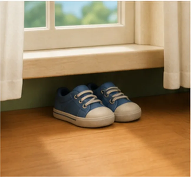 the shoes under the window