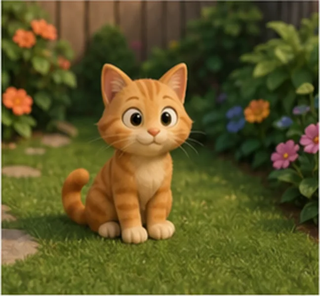 the cat in the garden