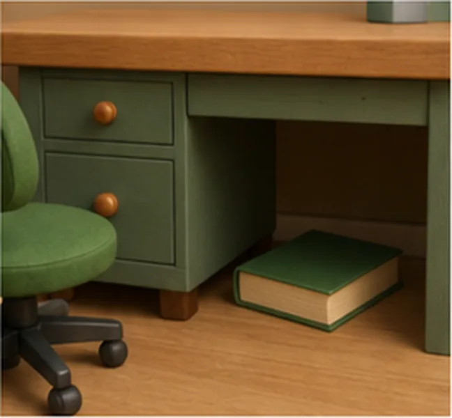 the book under the desk