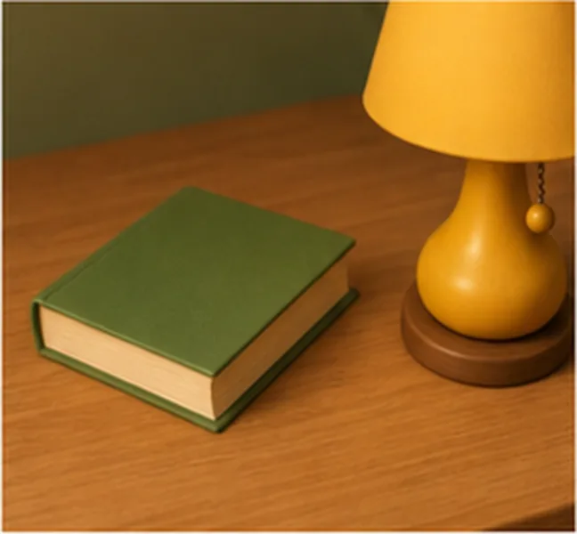 next to the lamp