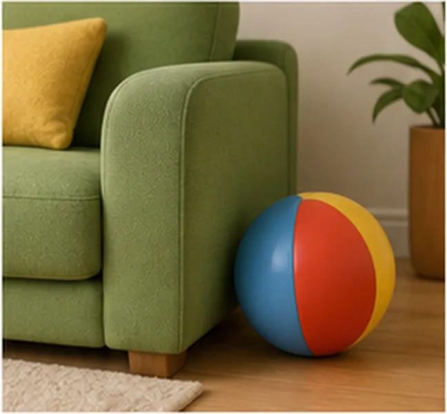 next to the sofa