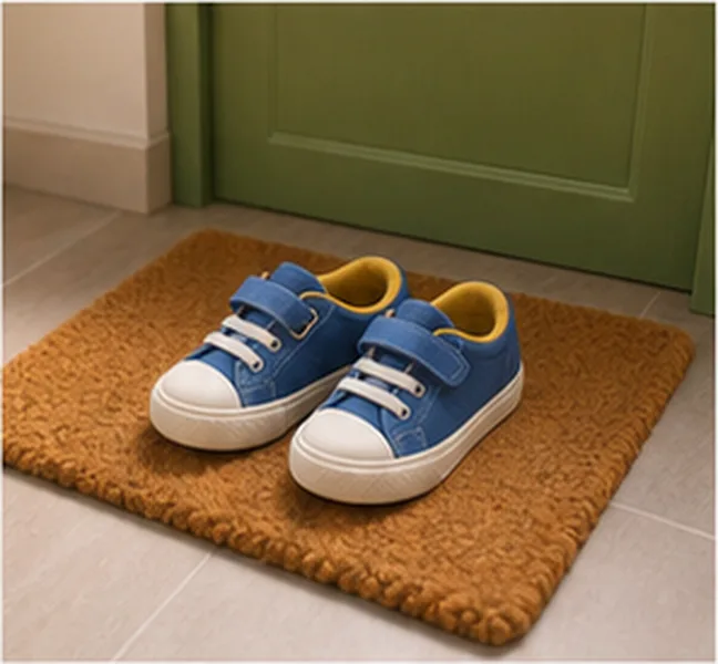 the shoes on the mat