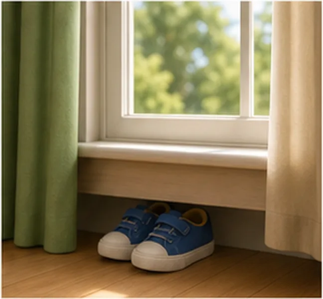 the shoes under the window