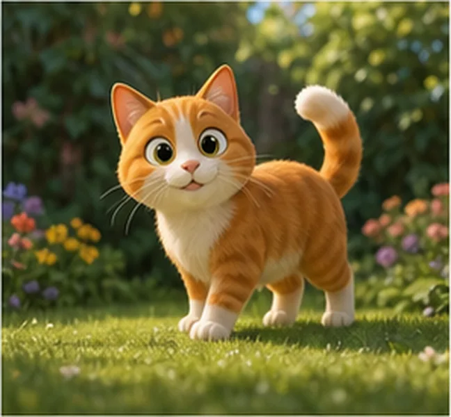 the cat in the garden