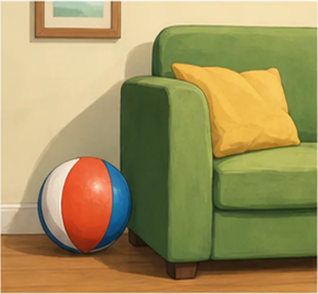 next to the sofa