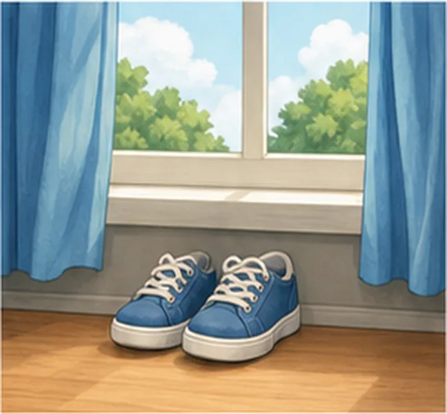 the shoes under the window