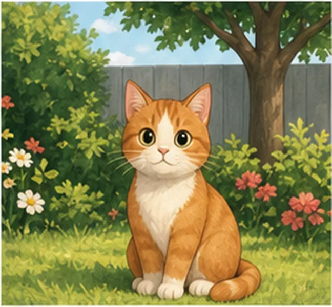 the cat in the garden
