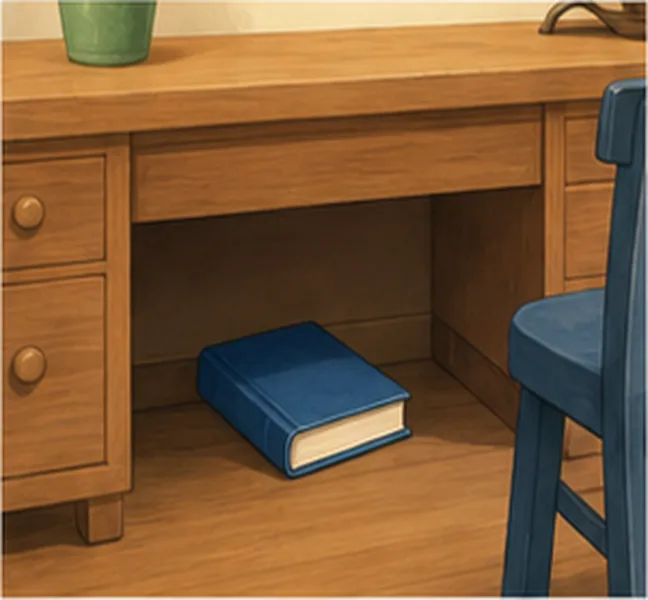the book under the desk