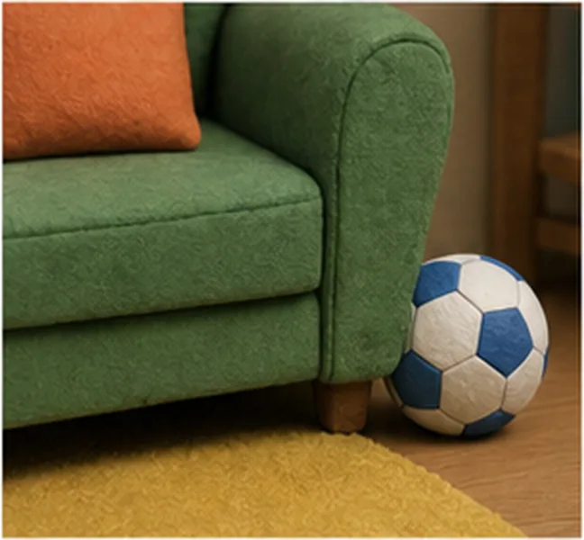 next to the sofa