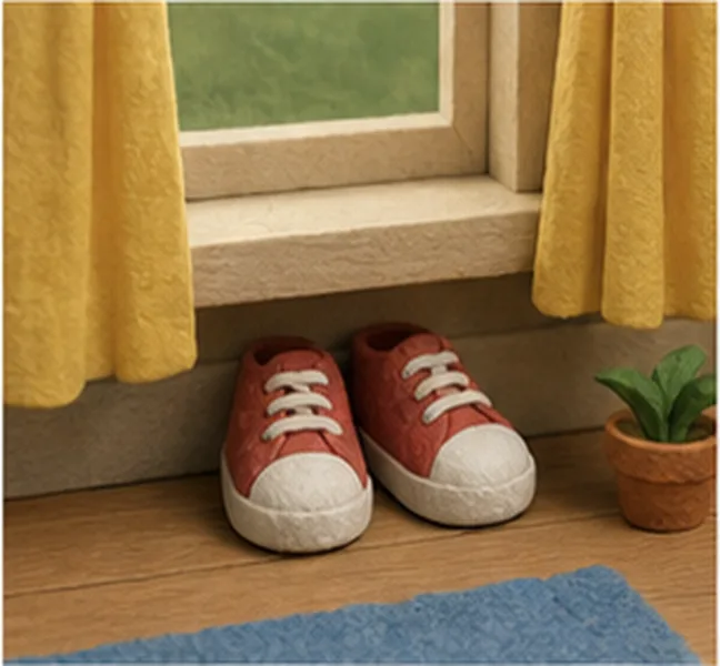 the shoes under the window