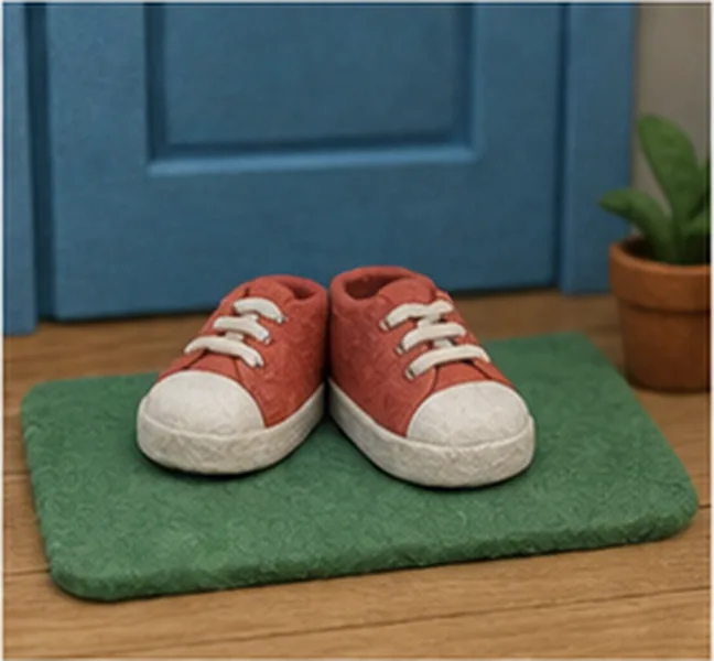 the shoes on the mat