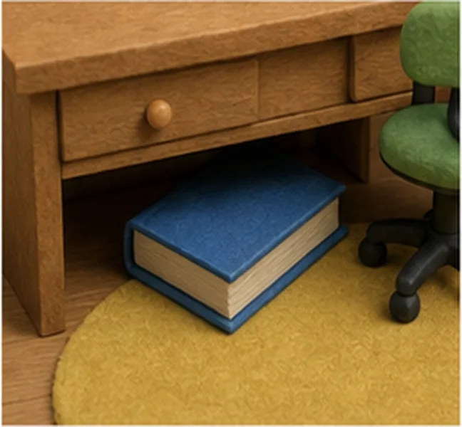 the book under the desk