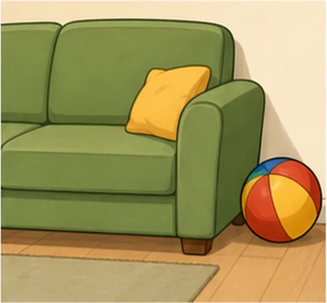 next to the sofa
