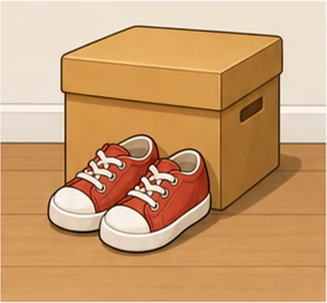 in front of the box