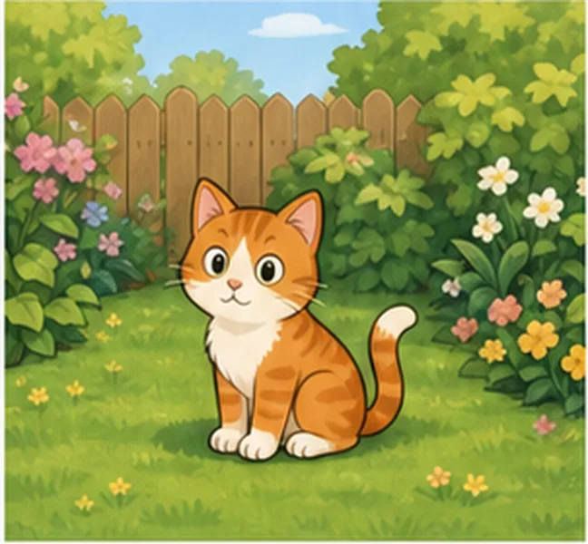 the cat in the garden
