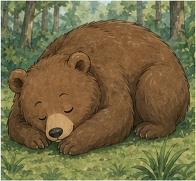 the bear sleeping