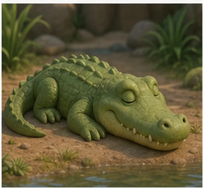 the crocodile sleeping