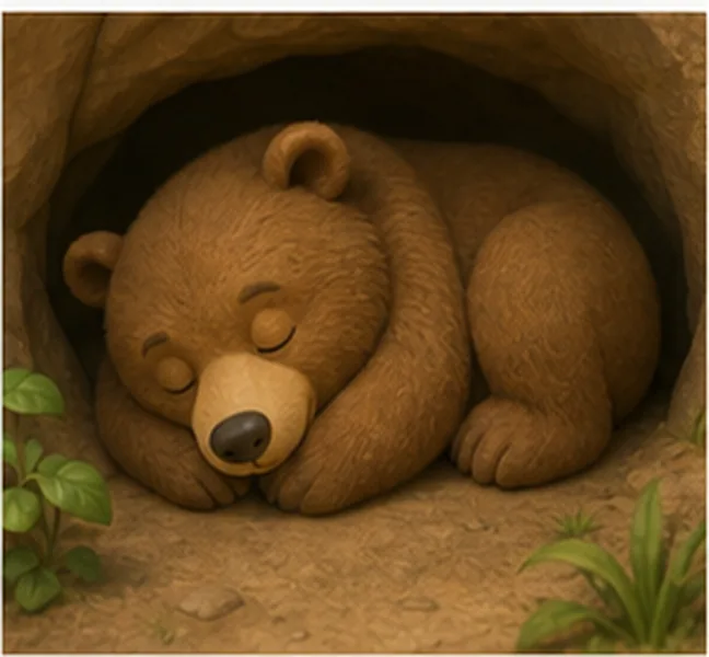 the bear sleeping