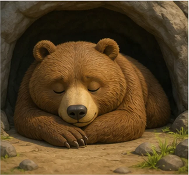 the bear sleeping