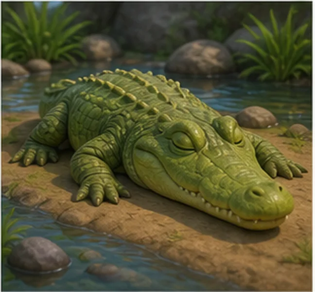 the crocodile sleeping