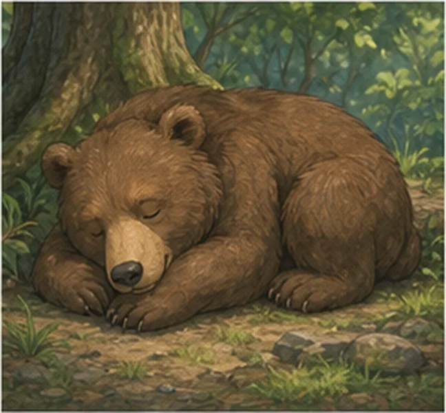 the bear sleeping