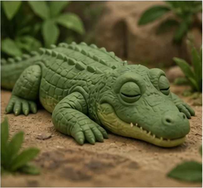 the crocodile sleeping