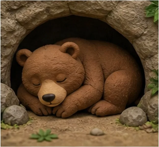 the bear sleeping