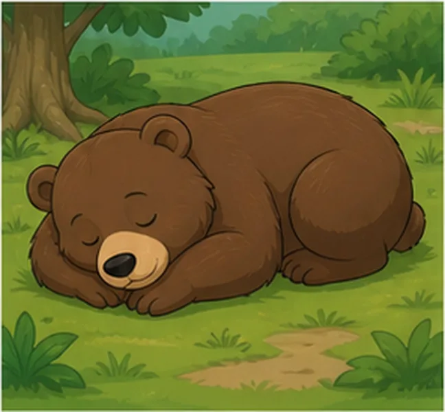 the bear sleeping