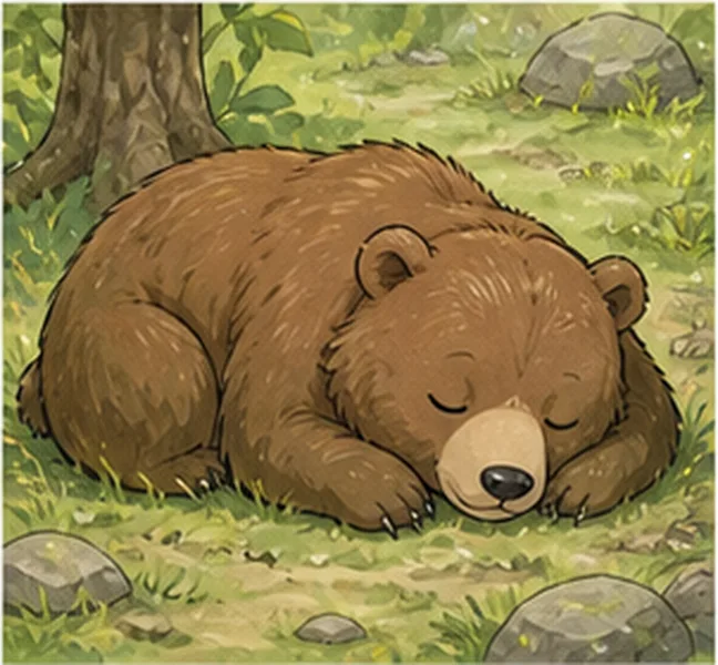 the bear sleeping