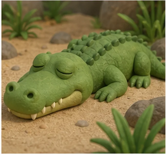 the crocodile sleeping
