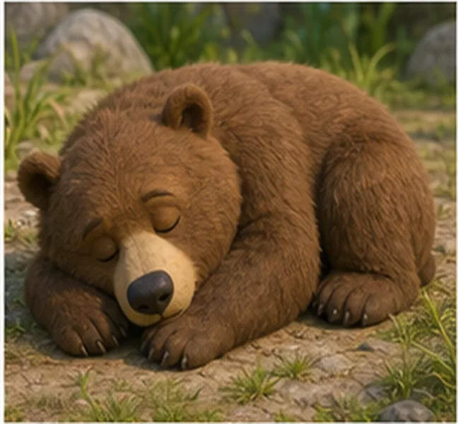 the bear sleeping