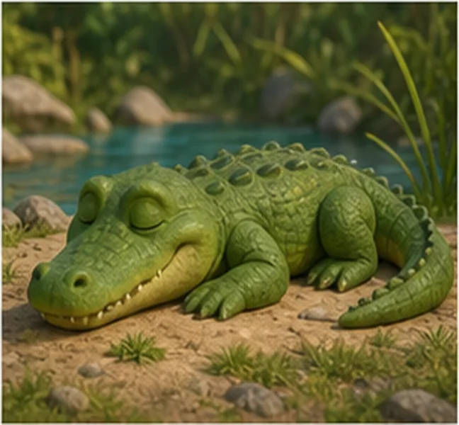the crocodile sleeping